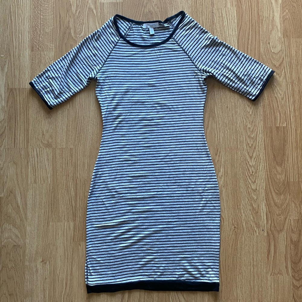 Delia’s Black & Gray Striped Bodycon Dress